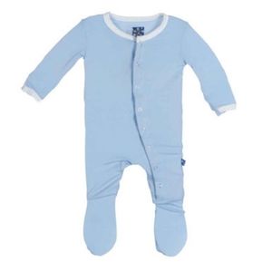 Kickee Pants 6-12M Footie Pajamas With Snaps In Light Blue